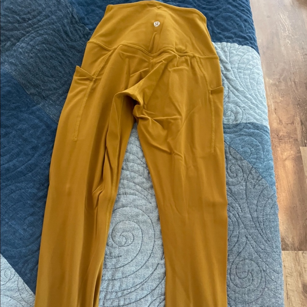 Lululemon align 3/4 length leggings with pockets in gold spice